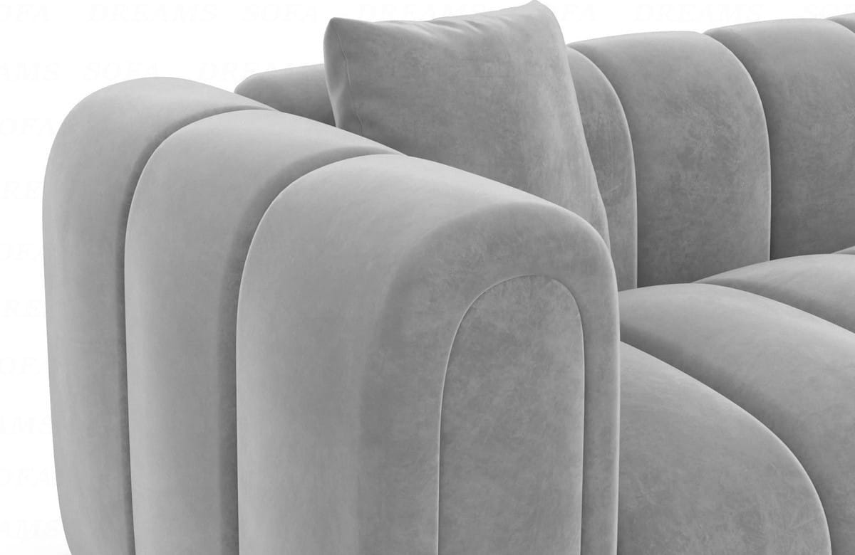 XXL Wohnlandschaft Almagro U-Form aus Stoff Hellgrau