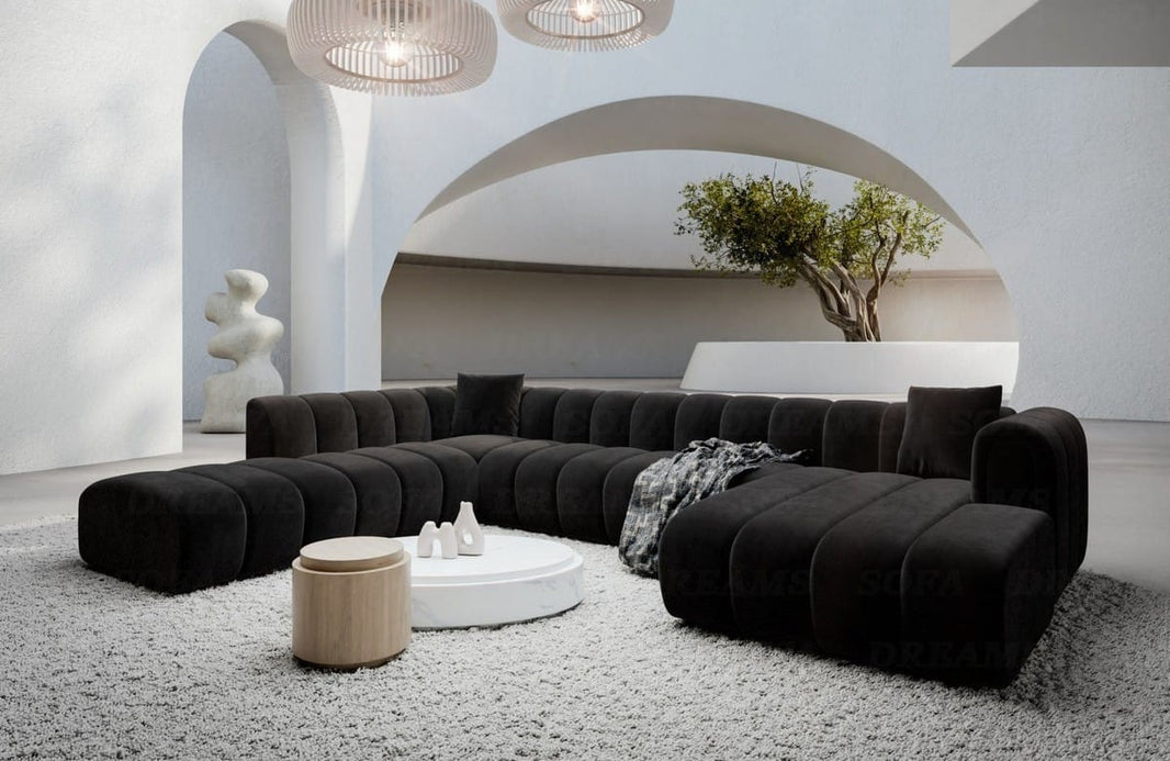 XXL Wohnlandschaft Almagro U-Form aus Stoff