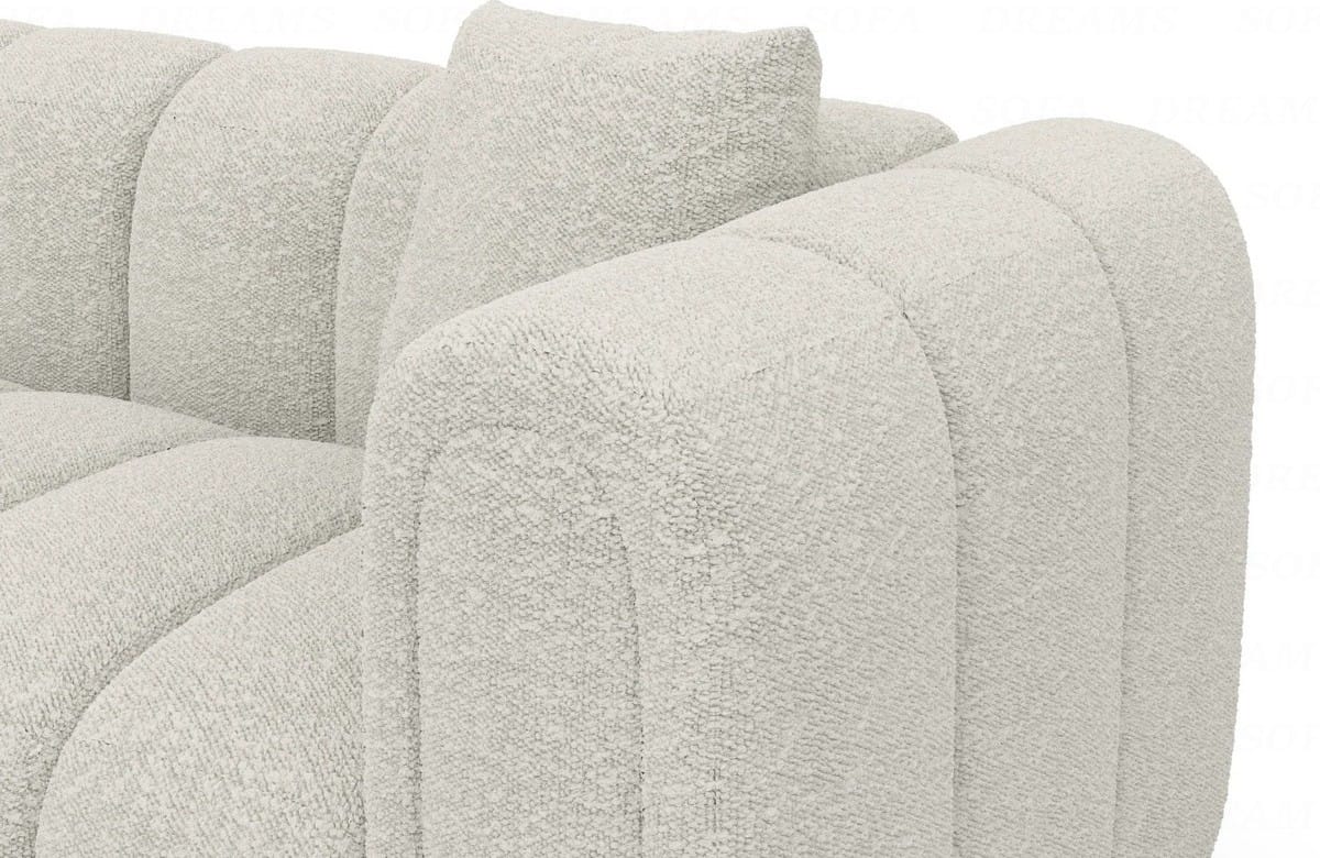 XXL Wohnlandschaft Almagro U-Form aus Stoff Weiß