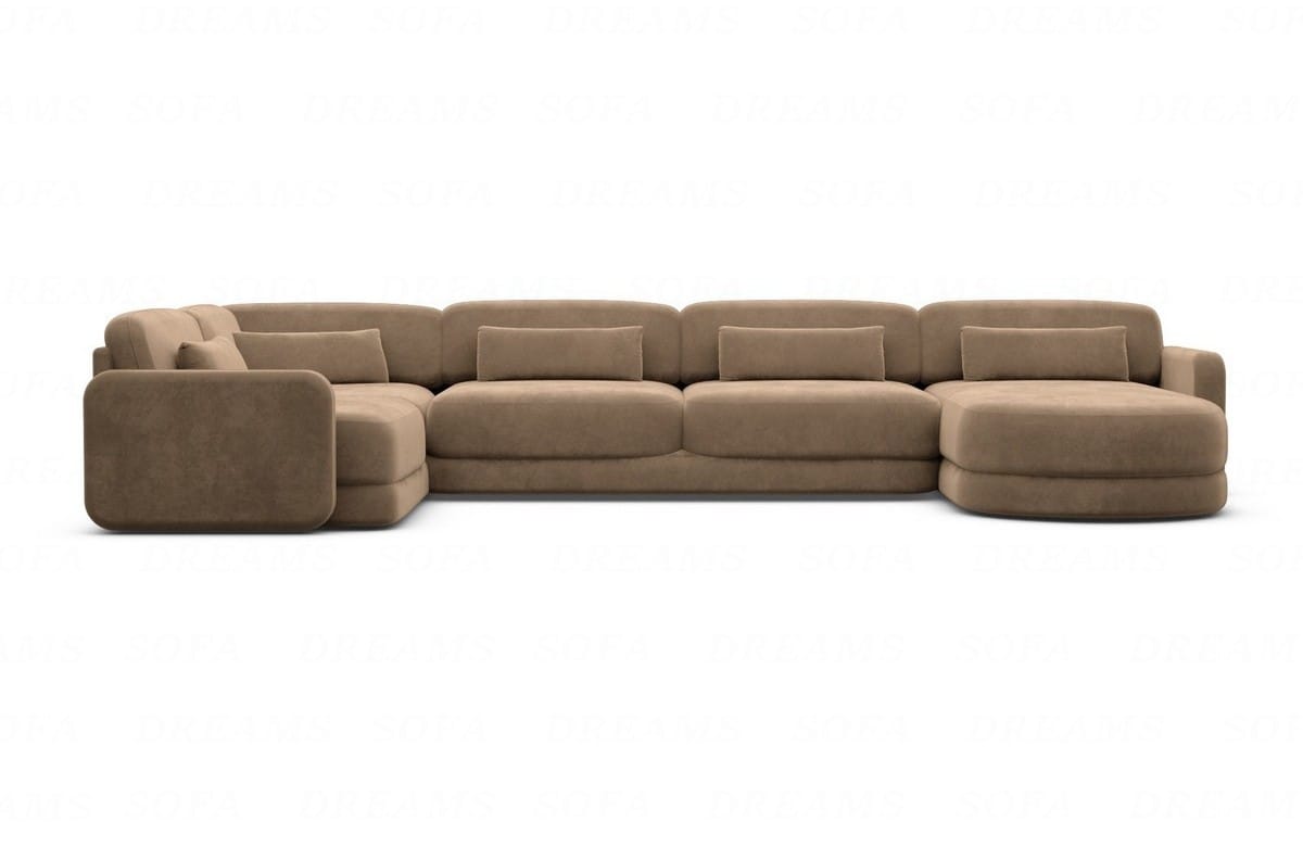 Polster Wohnlandschaft Valencia U-Form Braun