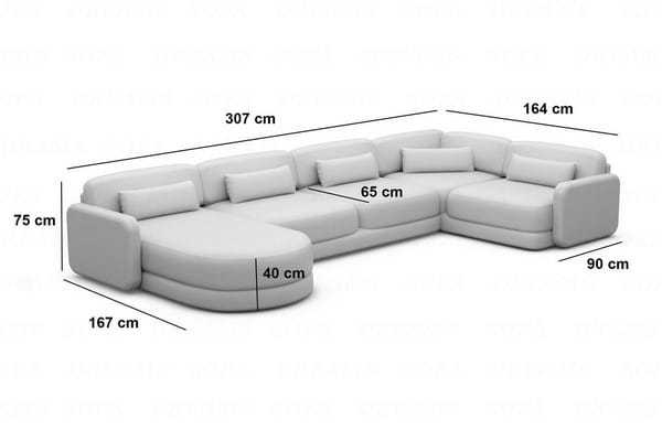Polster Wohnlandschaft Valencia U-Form Sand
