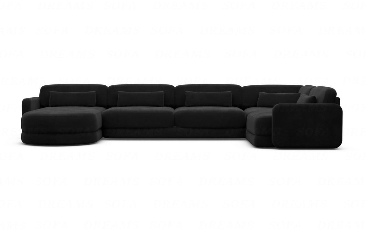 Polster Wohnlandschaft Valencia U-Form Schwarz