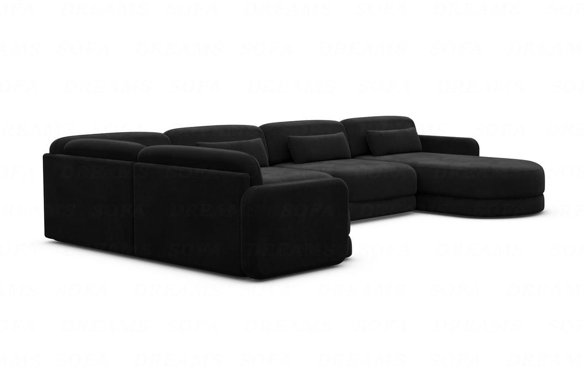 Polster Wohnlandschaft Valencia U-Form Schwarz