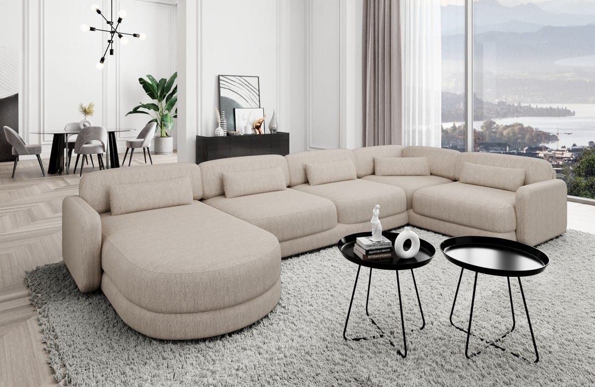Polster Wohnlandschaft Valencia U-Form Beige