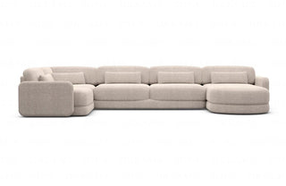 Wohnlandschaft Valencia U-Form aus Stoff Beige