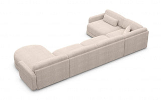Wohnlandschaft Valencia U-Form aus Stoff Beige
