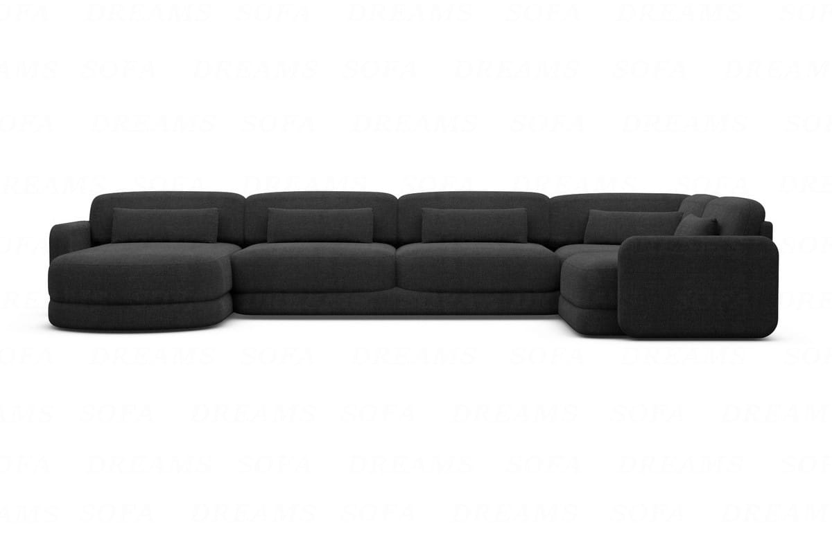 Polster Wohnlandschaft Valencia U-Form Schwarz