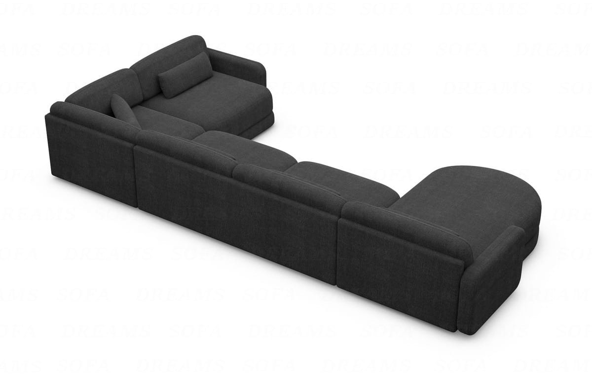 Polster Wohnlandschaft Valencia U-Form Schwarz
