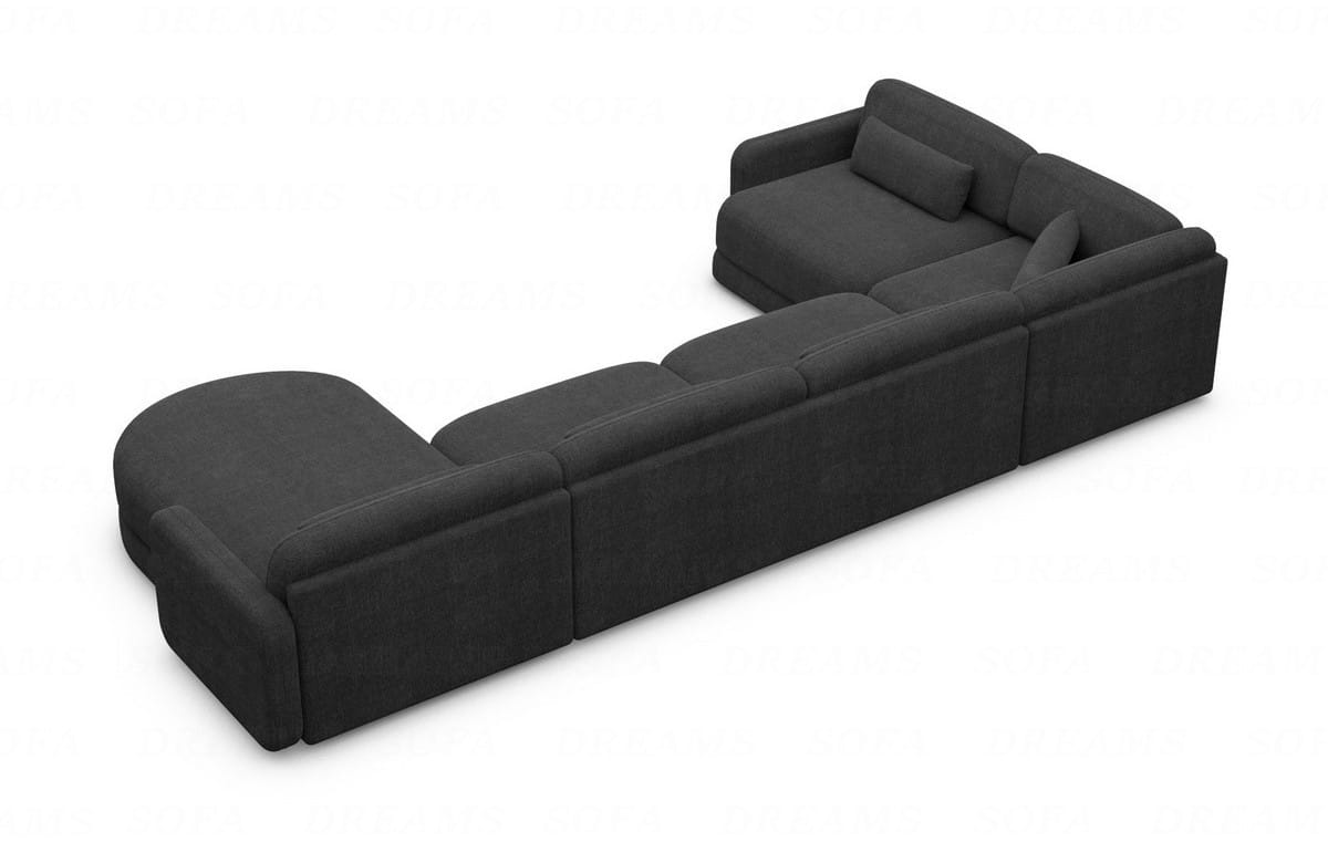 Polster Wohnlandschaft Valencia U-Form Schwarz