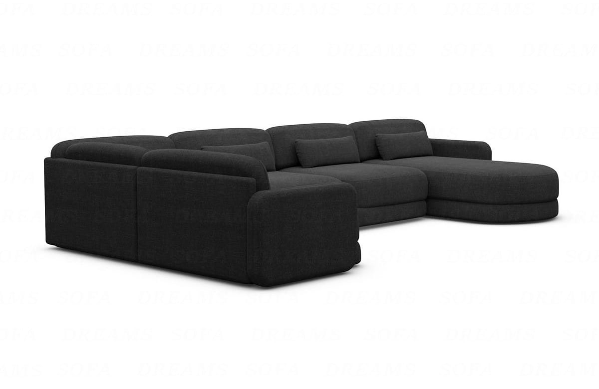 Polster Wohnlandschaft Valencia U-Form Schwarz