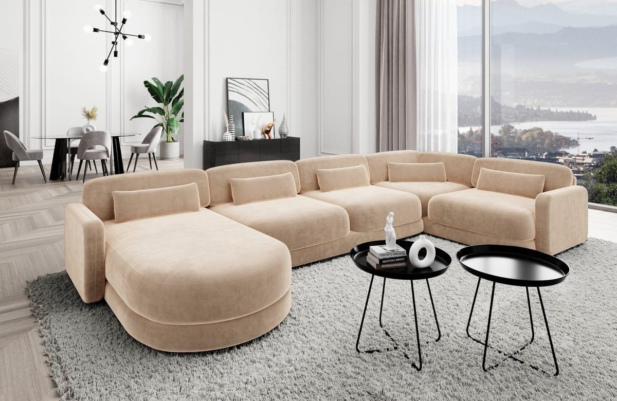 Polster Wohnlandschaft Valencia U-Form Beige