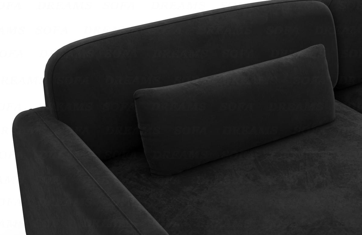 Wohnlandschaft Valencia XXL U-Form in Stoff Schwarz