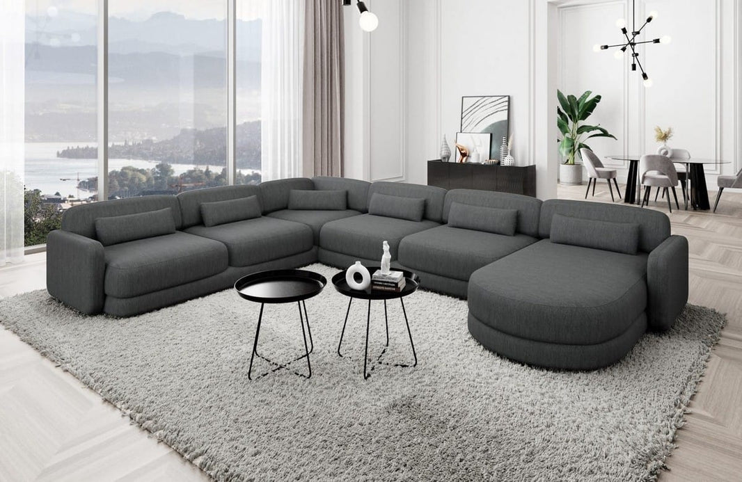 Wohnlandschaft Valencia XXL U-Form in Stoff