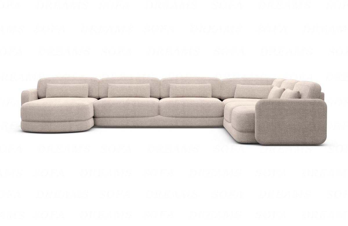 Wohnlandschaft Valencia XXL U-Form in Stoff beige