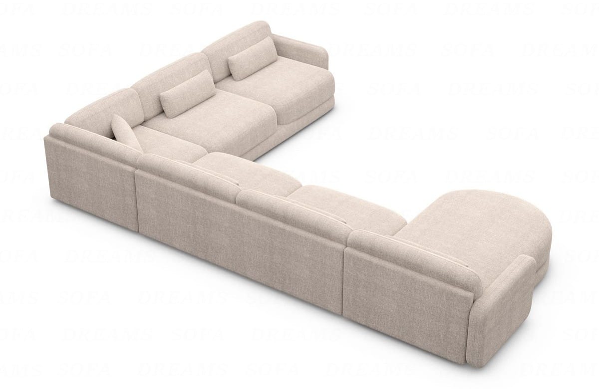 Wohnlandschaft Valencia XXL U-Form in Stoff beige