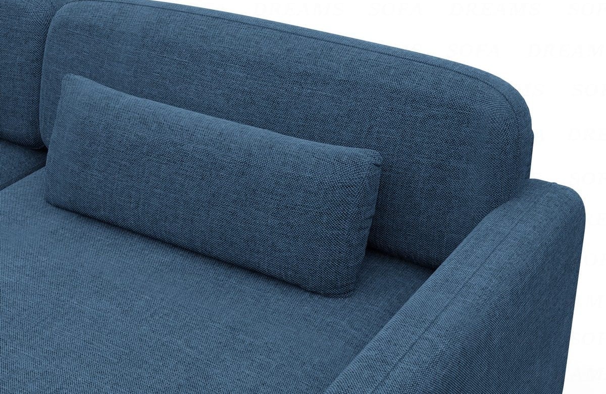 Wohnlandschaft Valencia XXL U-Form in Stoff Blau
