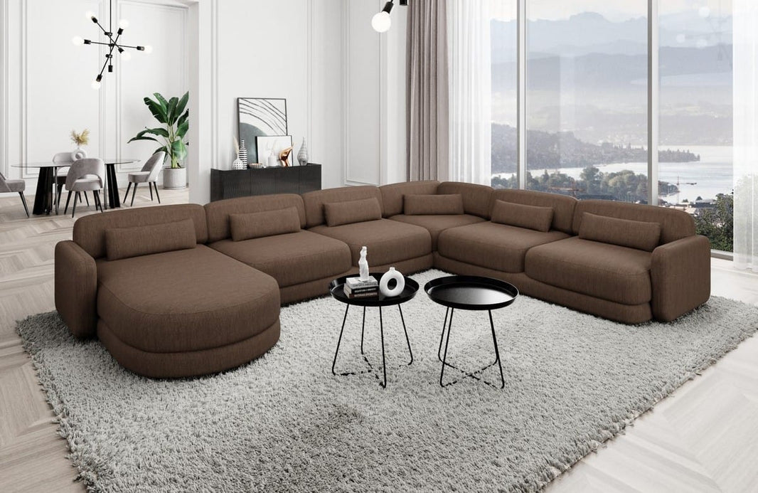 Wohnlandschaft Valencia XXL U-Form in Stoff
