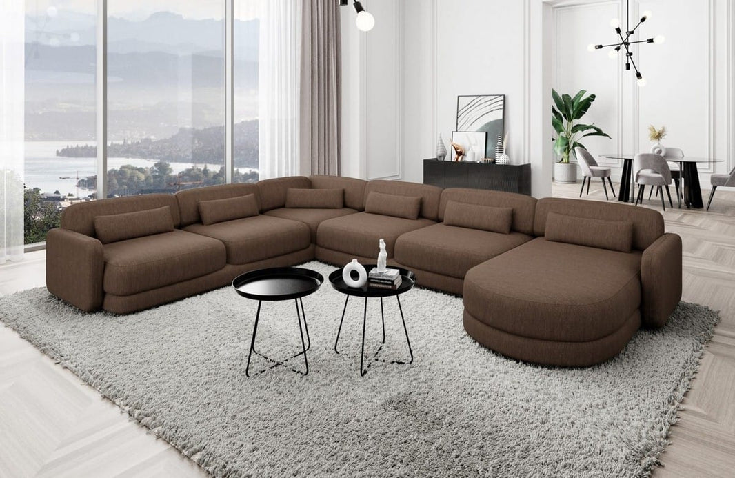 Wohnlandschaft Valencia XXL U-Form in Stoff