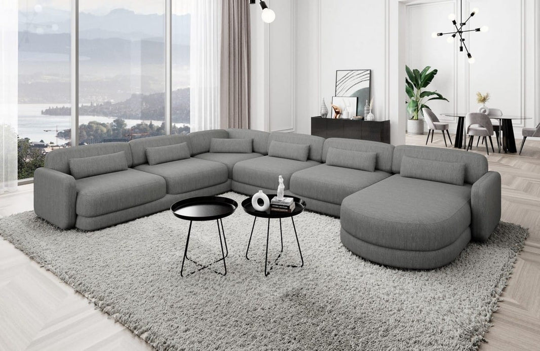 Wohnlandschaft Valencia XXL U-Form in Stoff