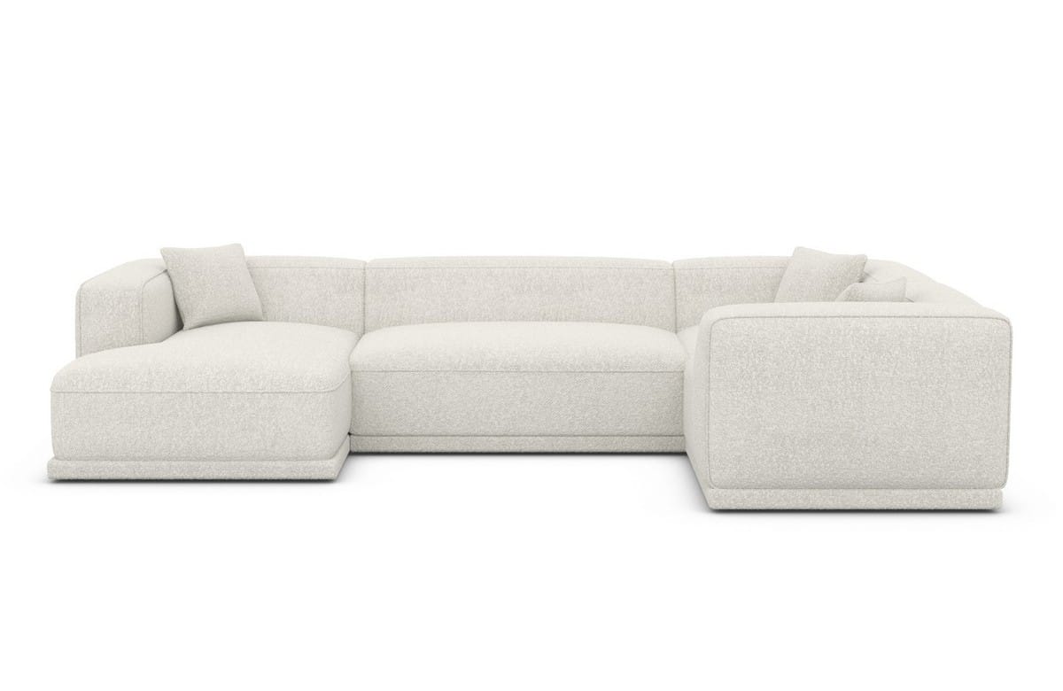 Stoff Wohnlandschaft Merida U-Form Pearl