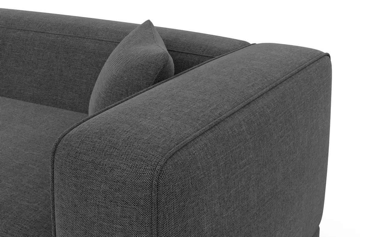 Stoff Wohnlandschaft Merida U-Form Anthrazit
