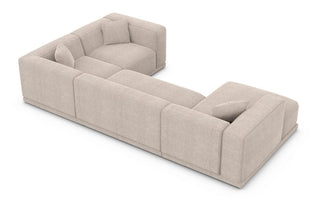 Stoff Wohnlandschaft Merida U-Form Beige