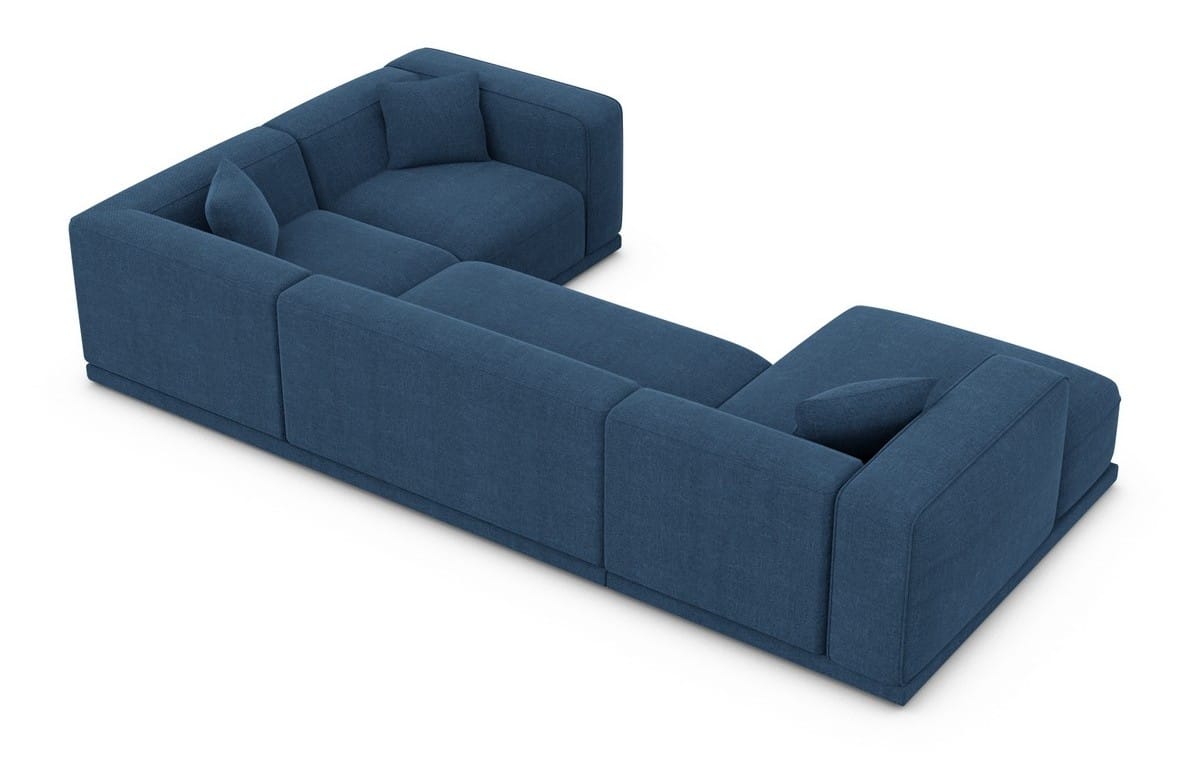 Stoff Wohnlandschaft Merida U-Form Blau