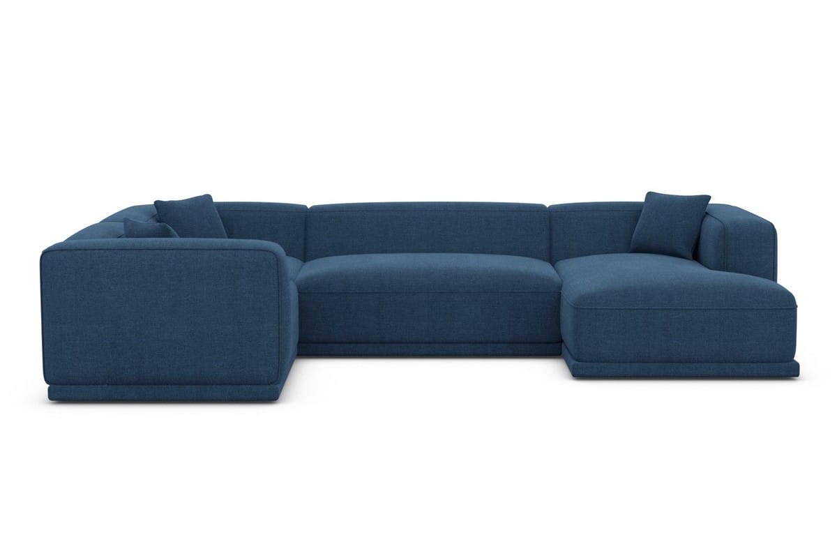 Stoff Wohnlandschaft Merida U-Form blau