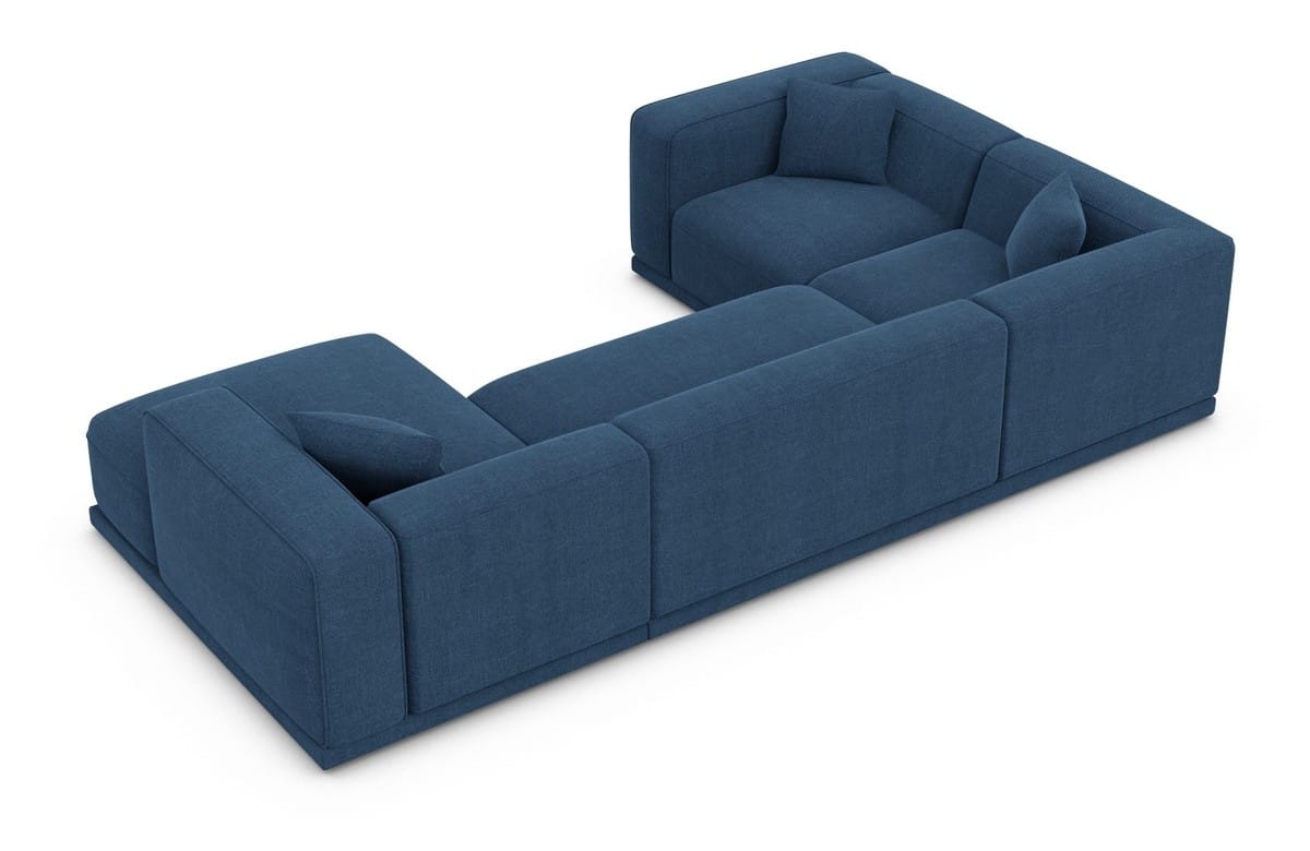 Stoff Wohnlandschaft Merida U-Form blau
