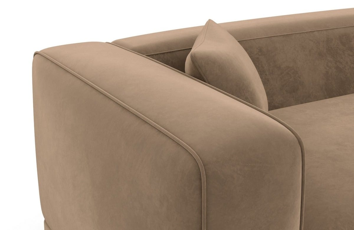 Stoff Wohnlandschaft Merida U-Form Braun