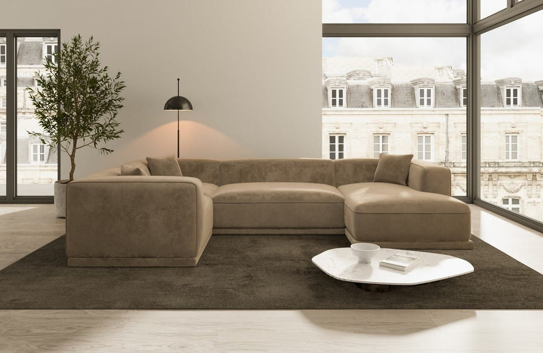 Stoff Wohnlandschaft Merida U-Form