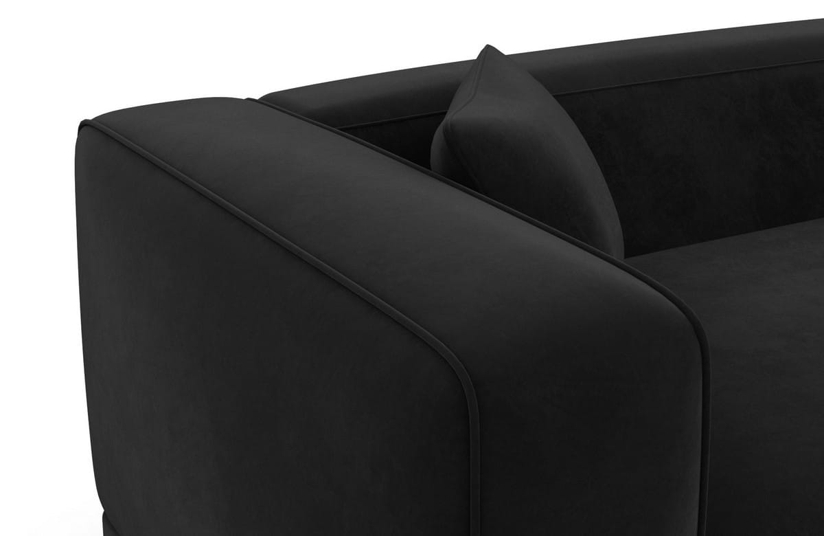 Stoff Wohnlandschaft Merida U-Form Schwarz