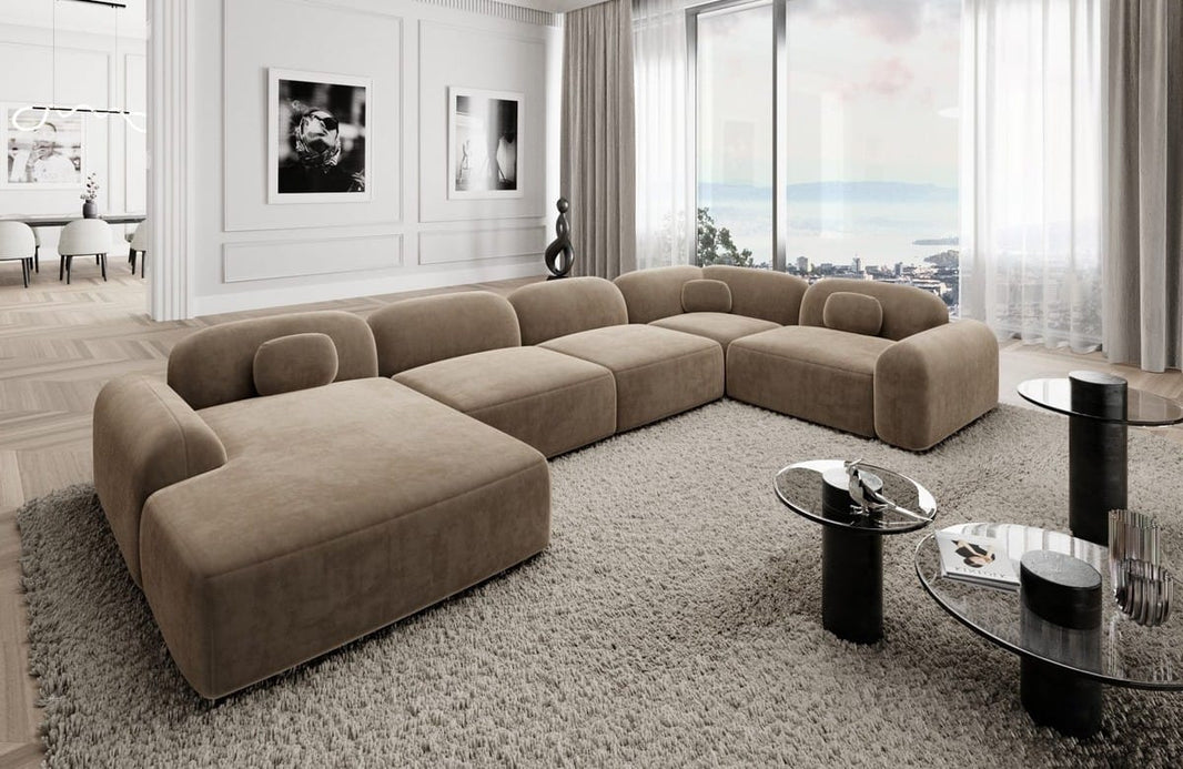 Wohnlandschaft Barcelona U-Form aus Stoff