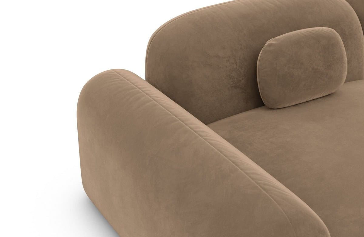 Wohnlandschaft Barcelona U-Form aus Stoff Braun