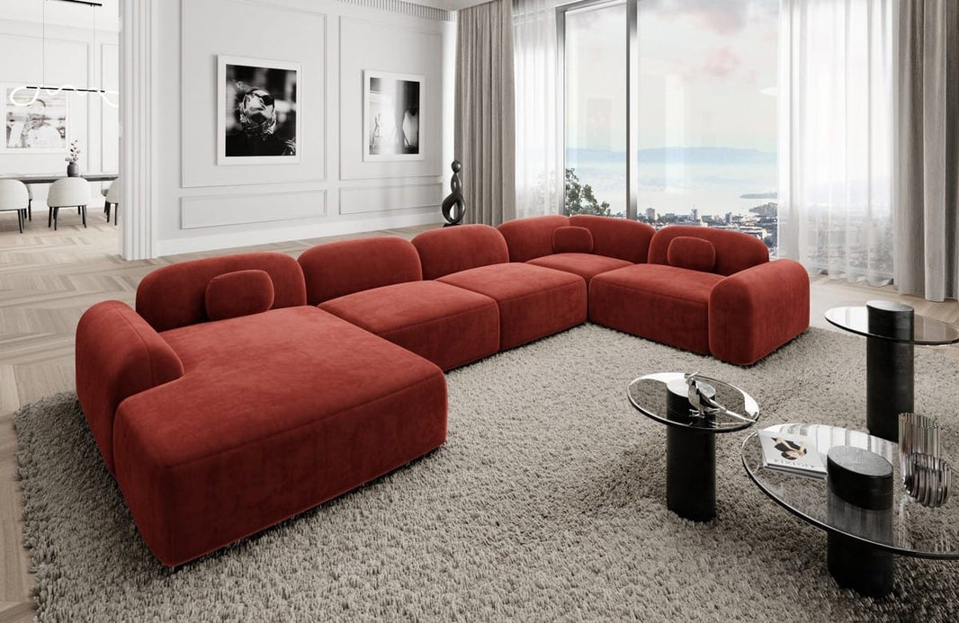 Wohnlandschaft Barcelona U-Form aus Stoff