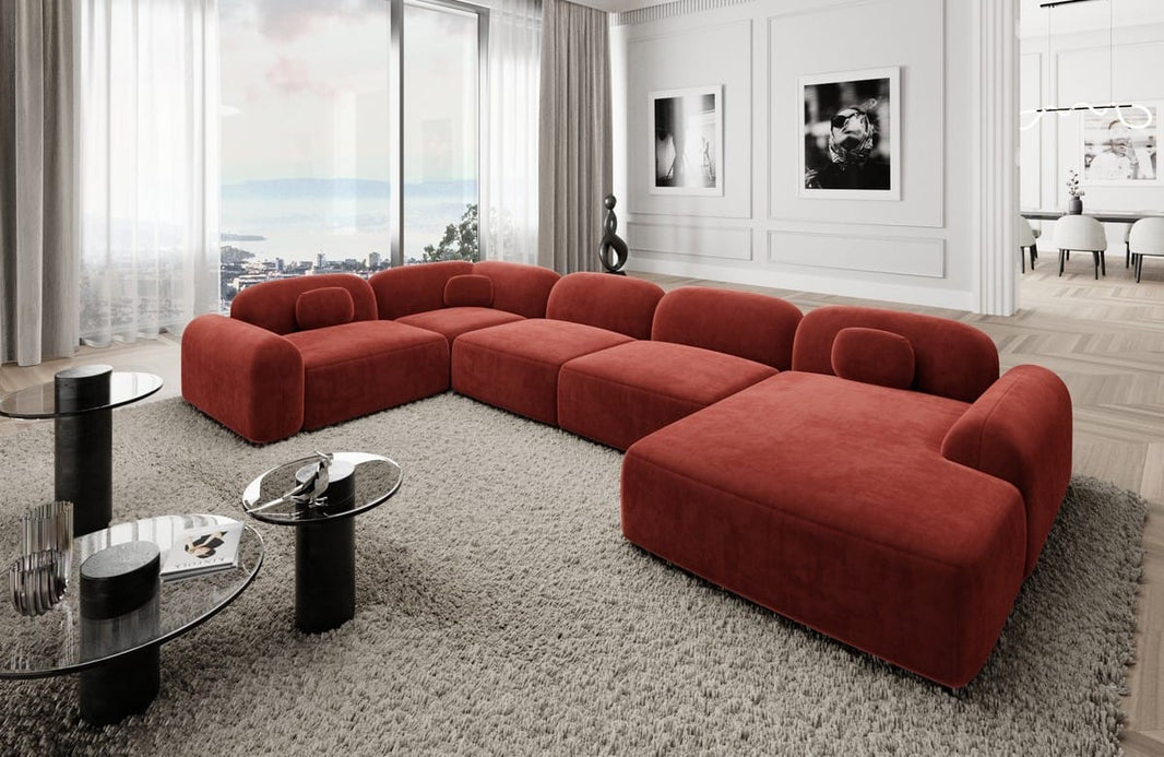 Wohnlandschaft Barcelona U Form aus Stoff