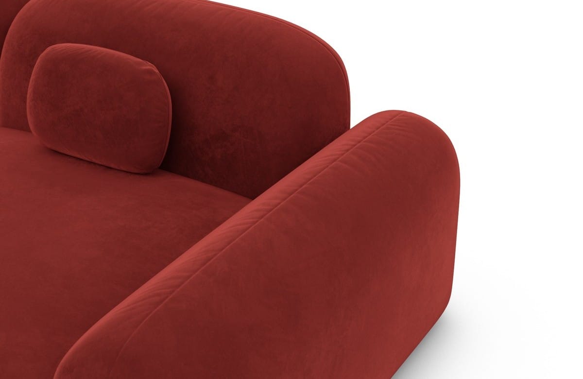 Wohnlandschaft Barcelona U Form aus Stoff rot