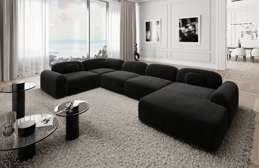 Wohnlandschaft Barcelona U-Form aus Stoff