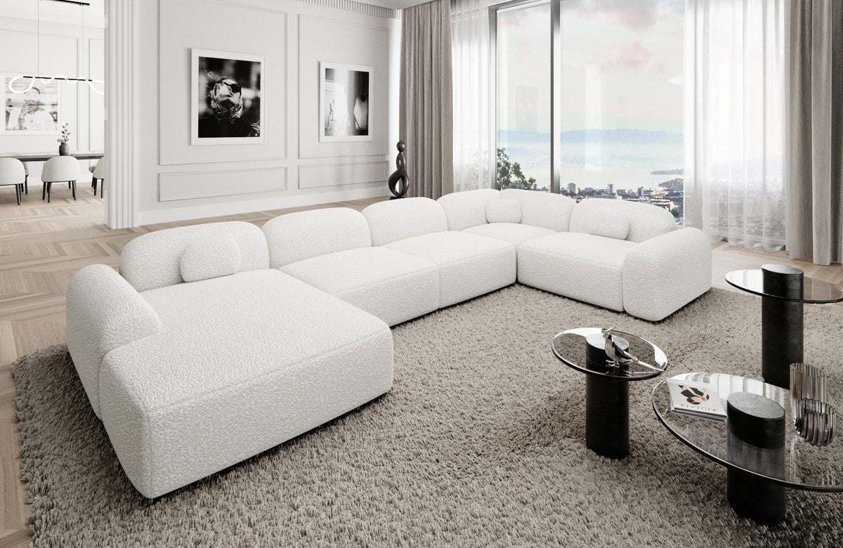 Polster Wohnlandschaft Barcelona U-Form Weiß