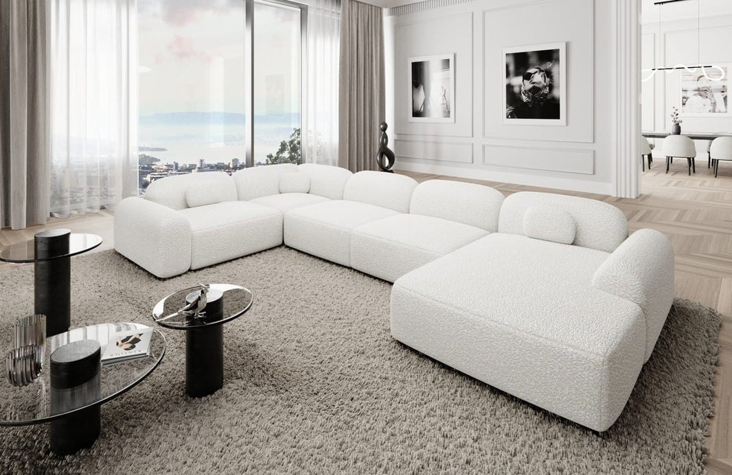 Wohnlandschaft Barcelona U-Form aus Stoff