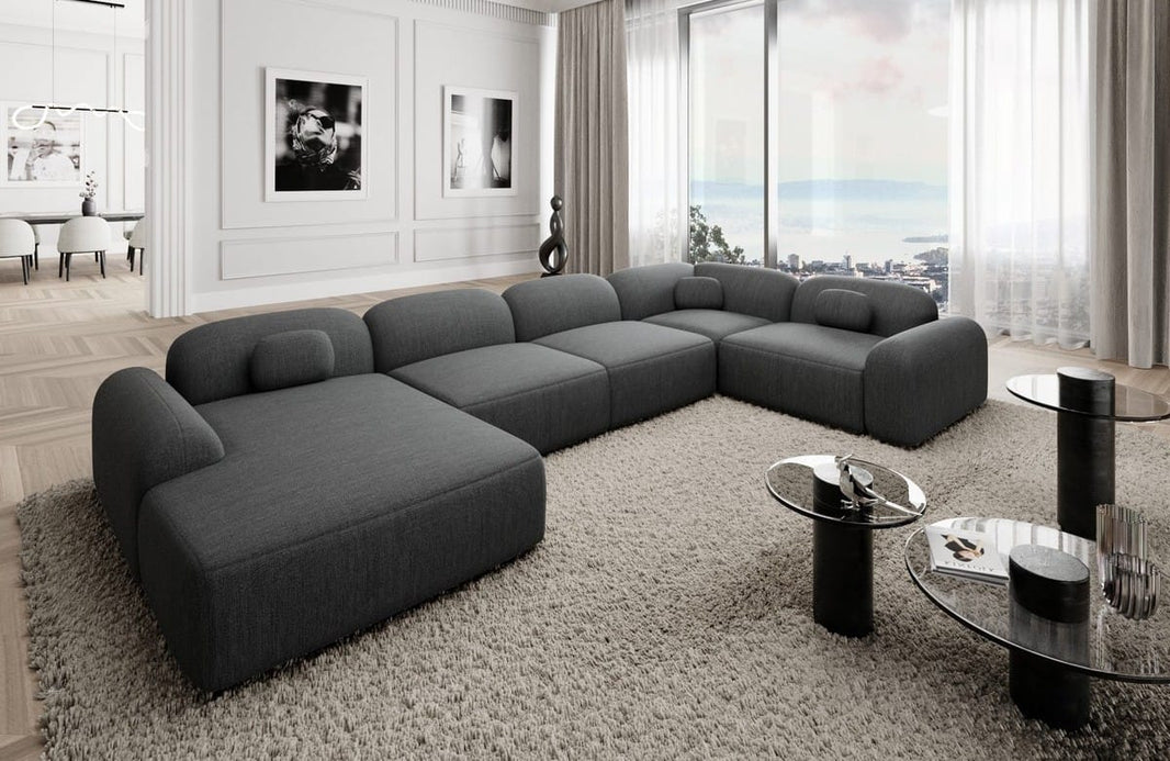 Wohnlandschaft Barcelona U-Form aus Stoff