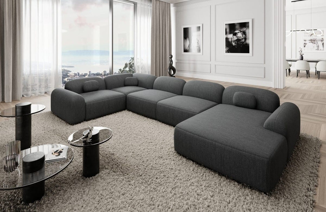 Wohnlandschaft Barcelona U-Form aus Stoff