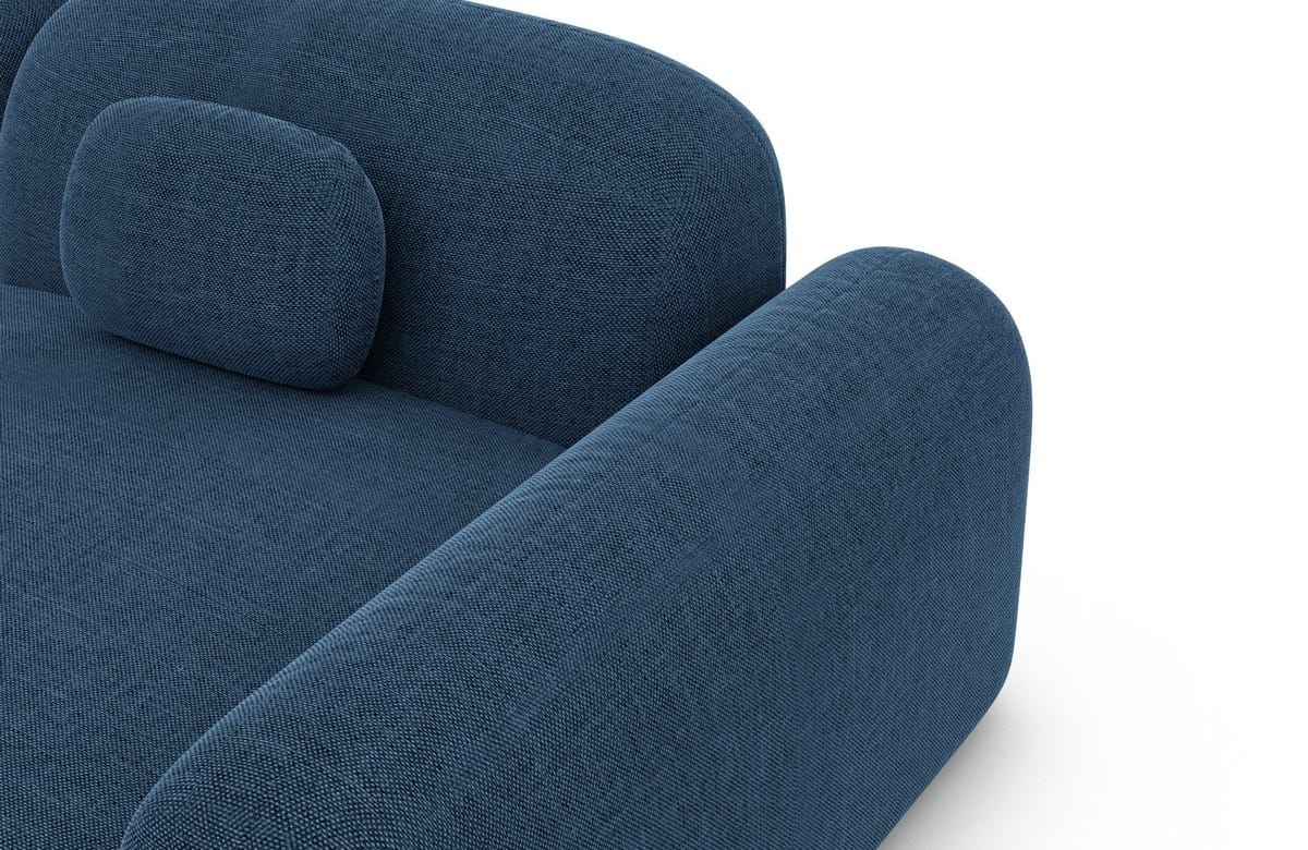 Wohnlandschaft Barcelona U-Form aus Stoff Blau