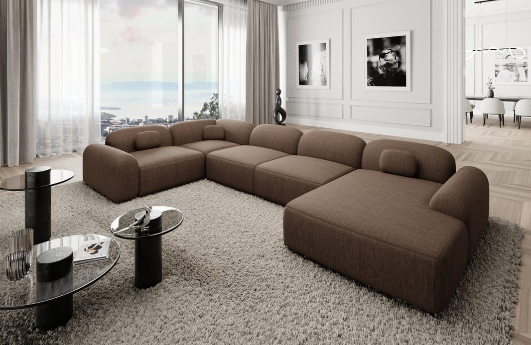 Wohnlandschaft Barcelona U-Form aus Stoff