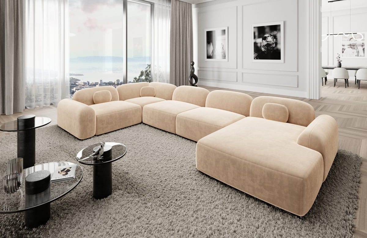 Polster Wohnlandschaft Barcelona U-Form Beige