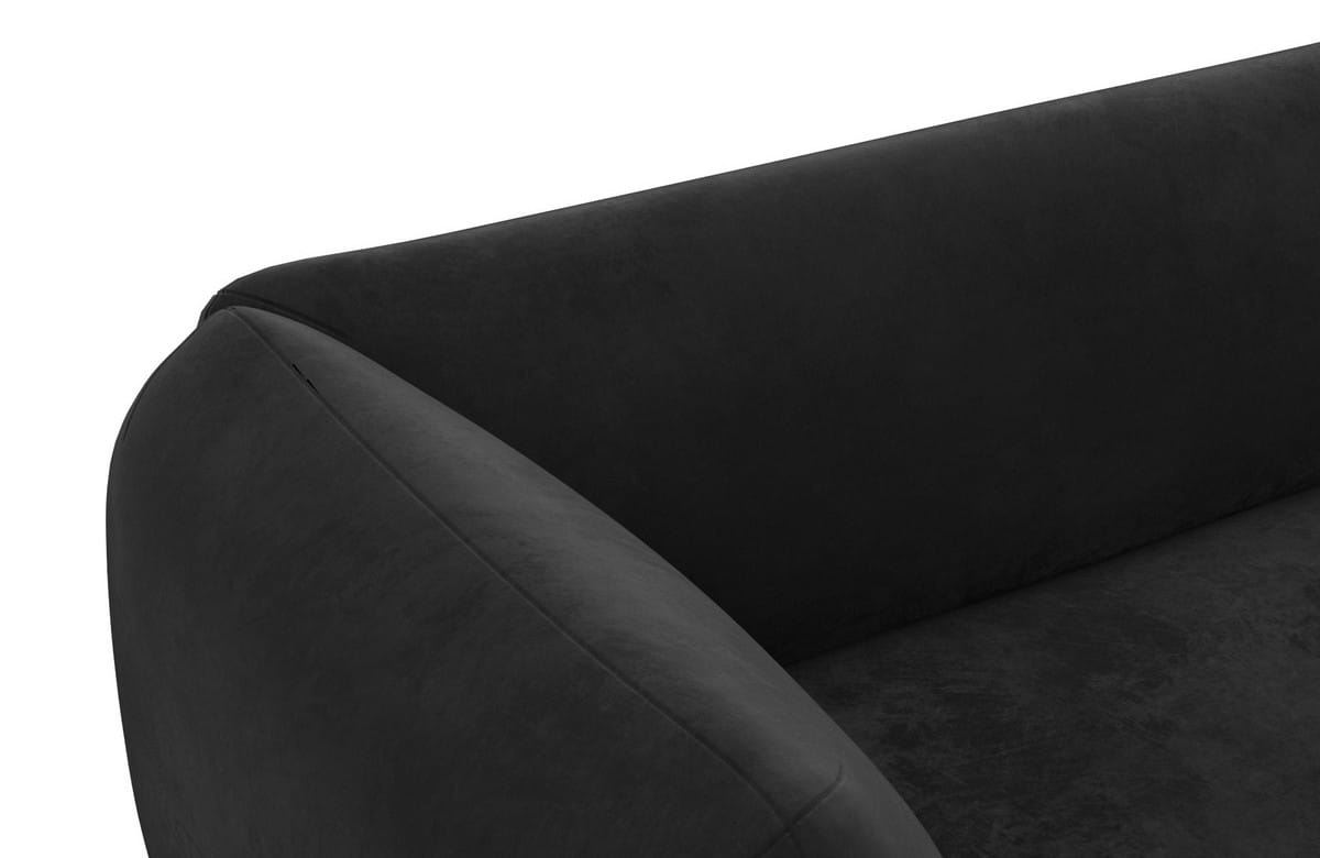 Stoff Wohnlandschaft Madrid U-Form Schwarz