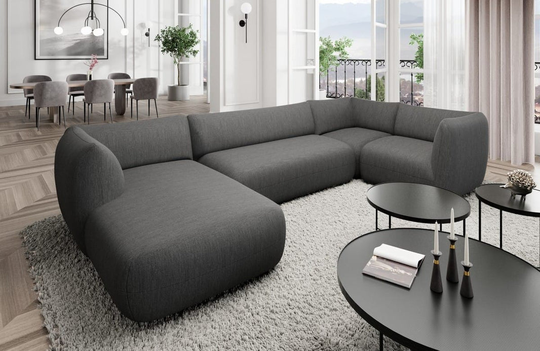 Stoff Wohnlandschaft Madrid U-Form
