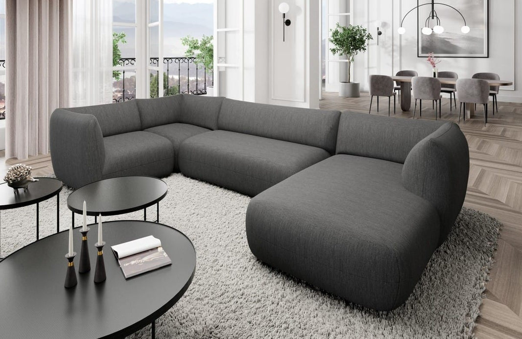 Stoff Wohnlandschaft Madrid U-Form