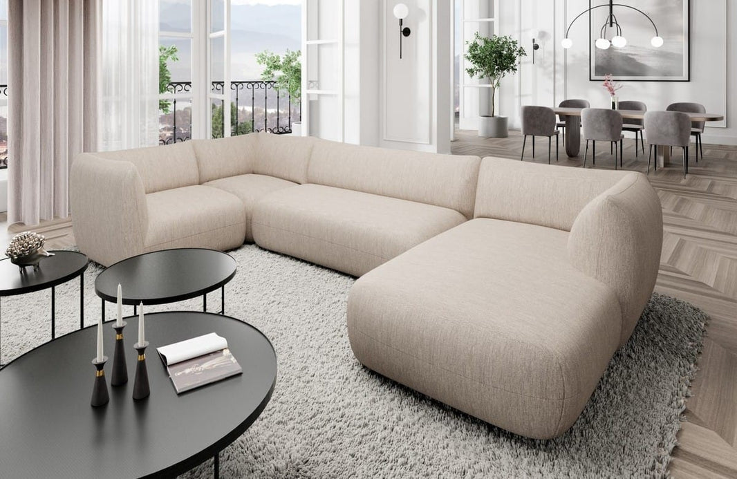 Stoff Wohnlandschaft Madrid U-Form