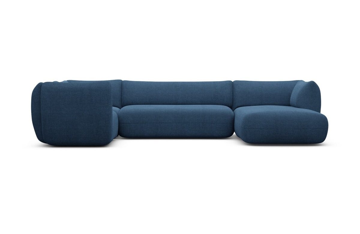 Stoff Wohnlandschaft Madrid U-Form Blau